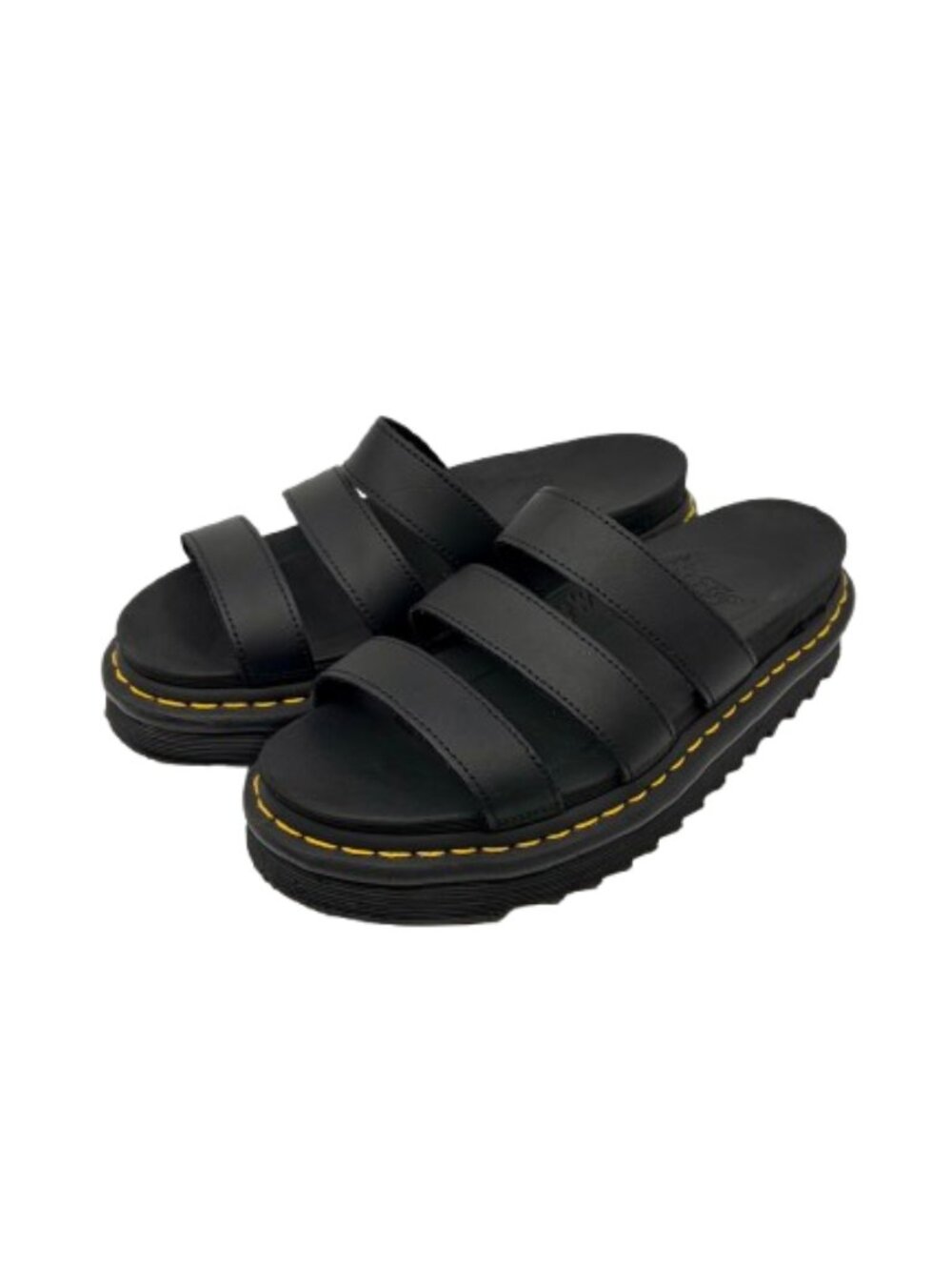 DR MARTENS~Blaire Slide Sandals - Black Hydro Leather - Women’s Size 8